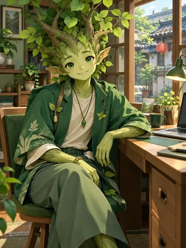 网吧角落的树精同事封面